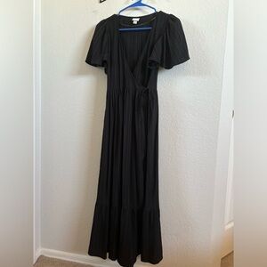 A New Day Textured Black Wrap Dress